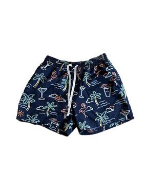 Chubbies Neon Lights Swim Trunks Size Medium 5.5” Inseam Beach Flamingo Palm